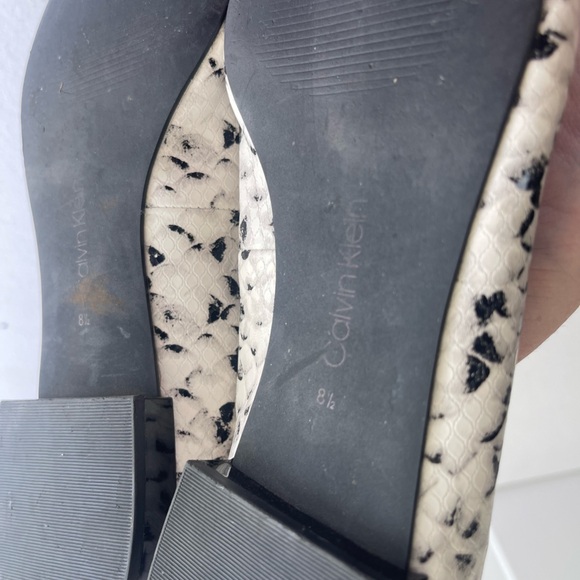 Calvin Klein black white reptile point toe flats - Picture 8 of 8